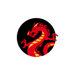 Dragon vector icon illustration design logo template concept