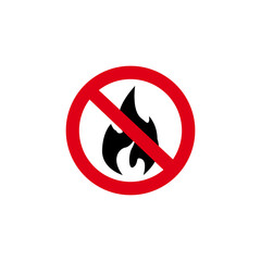 No fire sign design vector isolated