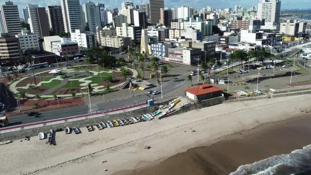 salvador, bahia, brazil - march 7, 2022: aerial view of residential buildings in the Pituba neighborhood in the city of Salvador.