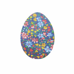 Happy Easter painted easter egg. Image of an egg with floral ornament