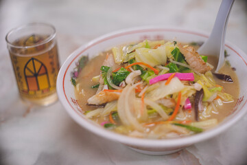 とても美味しい長崎名物B級グルメの野菜たっぷりちゃんぽん 五島列島福江島