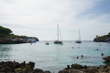 Cala Turqueta, Menorca. September 2021. Paradise beach on the island of Menorca. Perfect place to relax and enjoy nature in summer.
