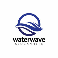 water wave logo design template