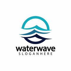 water wave logo design template