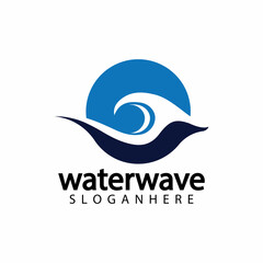 water wave logo design template