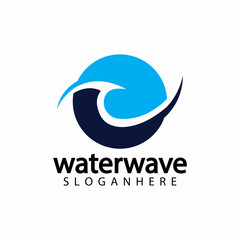 water wave logo design template