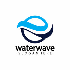 water wave logo design template