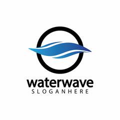 water wave logo design template