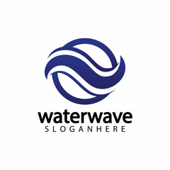 water wave logo design template