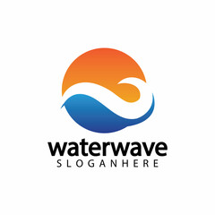 water wave logo design template