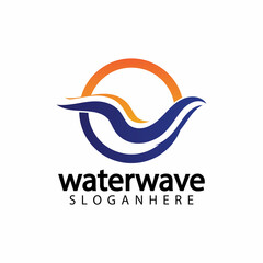 water wave logo design template