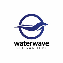 water wave logo design template