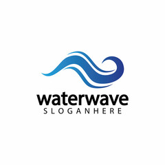 water wave logo design template