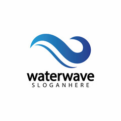 water wave logo design template