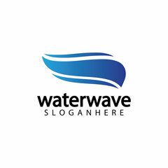 water wave logo design template