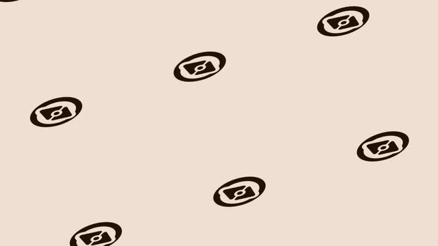 animation of spinning compass icon on light pastel background