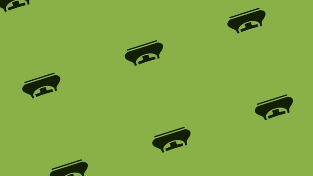 animation of sports bra icon rotating on green background
