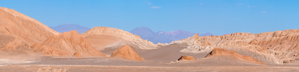 Stunning desert landscapes in the Valley of Moon (Valle de la Luna), San Pedro de Atacama, Chile....