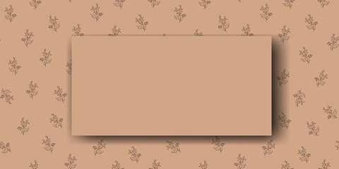 Vector. Chamomile flower background, copy space for text. Horizontal template for cards, wedding invitations, party invitations, flyers, covers, brochures, social networks. Hand-drawn sketch. Beige.