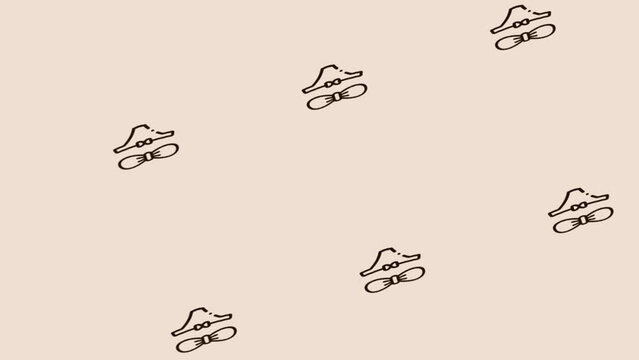 animation of spinning swimsuit icon on light pastel background