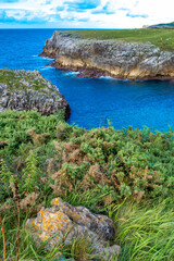 Coastline and Cliffs, Cantabrian Sea, Buelna, Llanes, Asturias, Spain, Europe