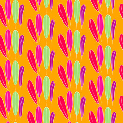 Vector seamless half-drop pattern, with leaves 