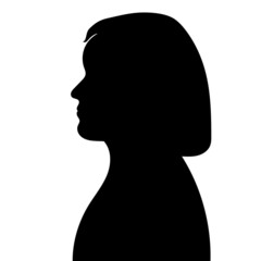Obraz na płótnie Canvas woman, girl black silhouette, isolated vector