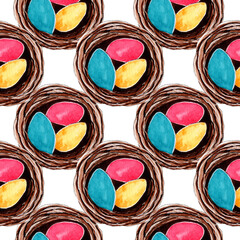 Easter Background design with watercolor elements.