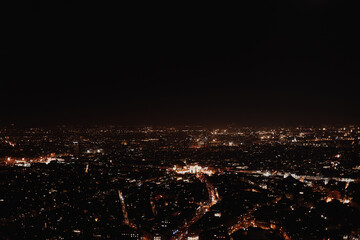 Fototapeta na wymiar View of Paris from the Eiffel Tower, night panorama of France