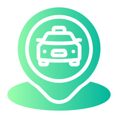 taxi stop gradient icon