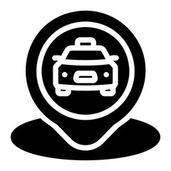 taxi stop glyph icon