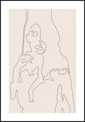 Minimalist contemporary portrait of woman beauty surreal face