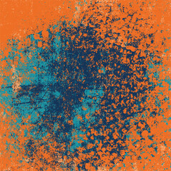 Yellow orange grunge background. Vector scratched texture