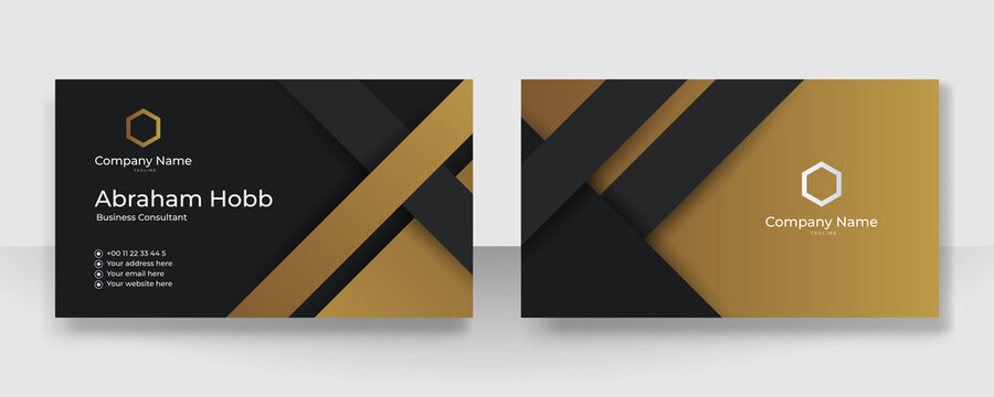 Elegant luxury modern black and gold business card design template background
