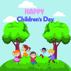 Obraz na płótnie Canvas happy children's day