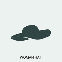 Fototapeta premium woman hat vector icon illustration sign 