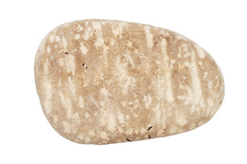 Top view of single brown pebble