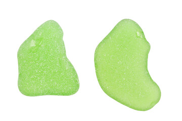 Two pieces of green sea glass