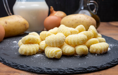 Italian cuisine, homemade gnocchi di patata made from potatoes