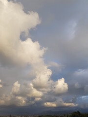 Sunny day with clouds after the storm