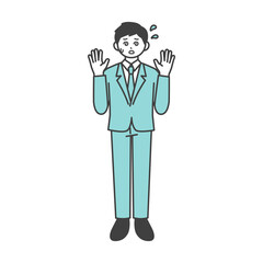 男性社員が怒っている表情のイラスト素材