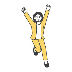 ビジネスパーソンのポジティブなイメージイラスト素材