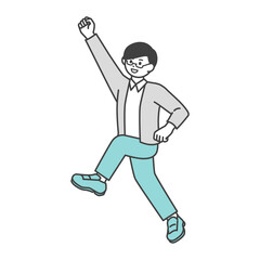 ビジネスパーソンのポジティブなイメージイラスト素材