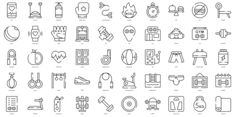 Linear Style gym Icons Bundle