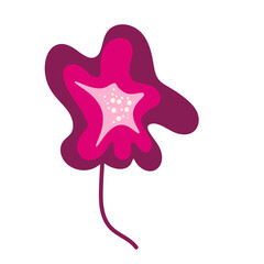 Flower based on traditional folk art ornaments. Isolated colorful scandy flowers. Scandinavian style. Sweden nordic style. Vector illustration. Simple minimalistic nature element