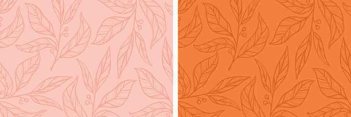 vector background for covers, banners and posters. doodle leaves scattered on a rectangular background.