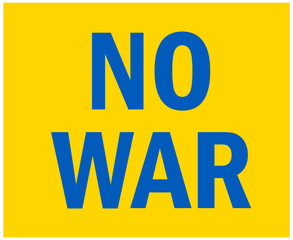 No War Blue Icon Emblem Abstract Symbol Vector Illustration In Yellow Background