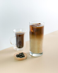 ice coffee latte with extra coffee