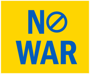 No War Icon Emblem Blue Abstract Symbol Vector Illustration With Yellow Background