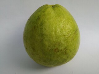 Yellow green guava isolated on white background